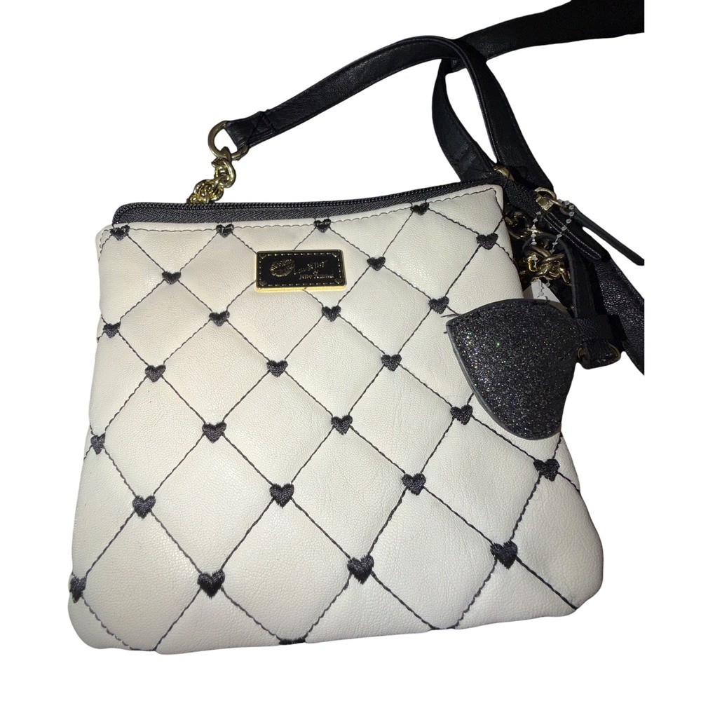 Luv Betsey by Betsey Johnson Crossbody Bag Women Small White Black Heart